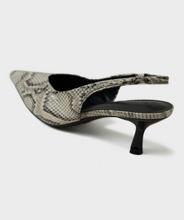 Snake Print Slingback Heels