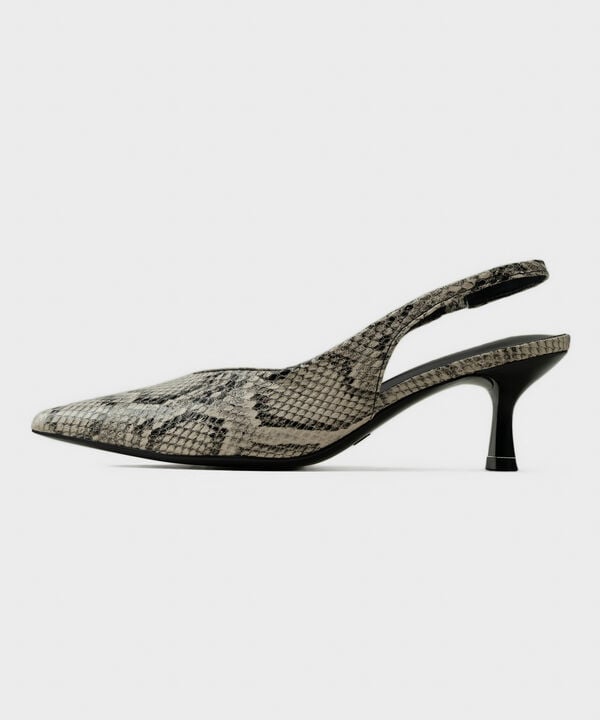 Snake Print Slingback Heels
