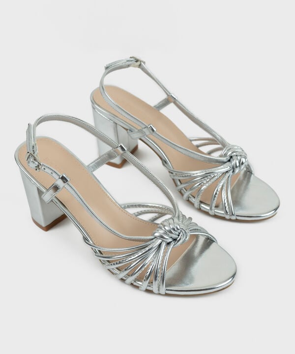 SILVER BLOCK HEEL