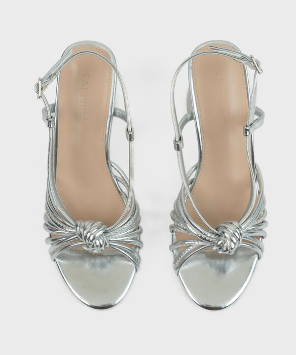 SILVER BLOCK HEEL