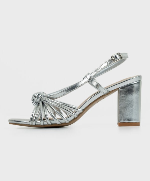 SILVER BLOCK HEEL