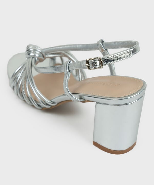SILVER BLOCK HEEL