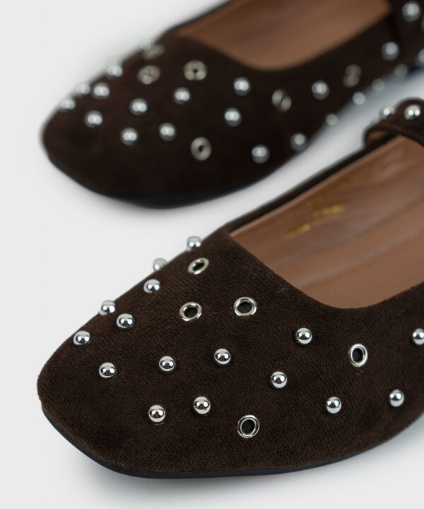 STUDDED BALLERINA FLATS