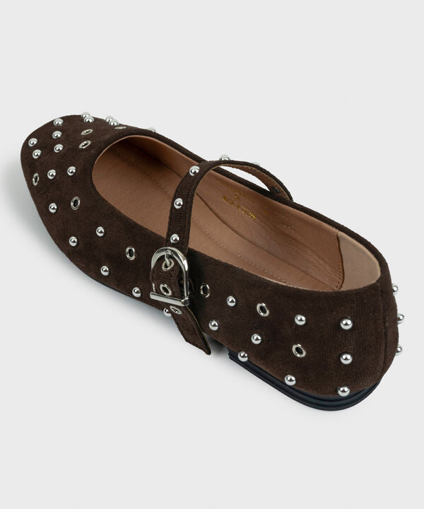 STUDDED BALLERINA FLATS