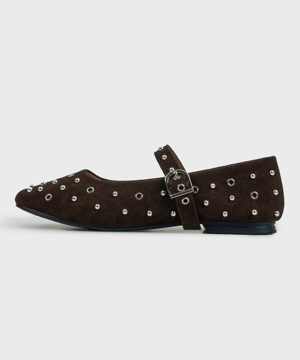 STUDDED BALLERINA FLATS