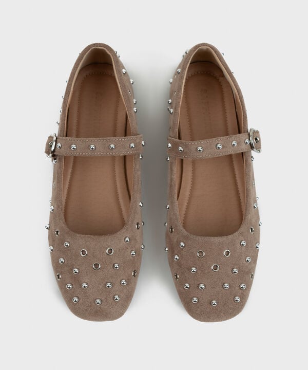 STUDDED BALLERINA FLATS