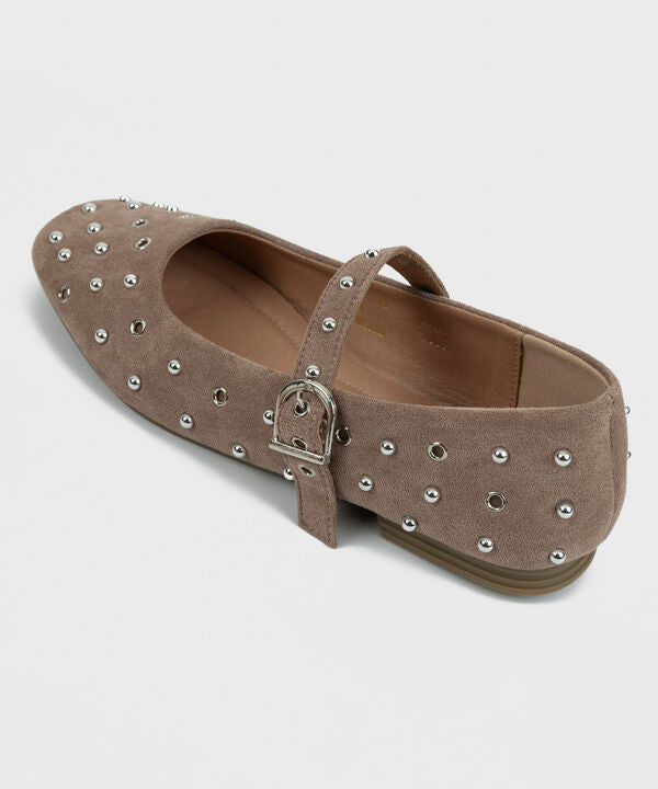 STUDDED BALLERINA FLATS