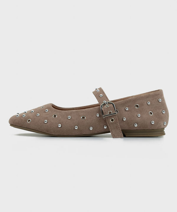 STUDDED BALLERINA FLATS