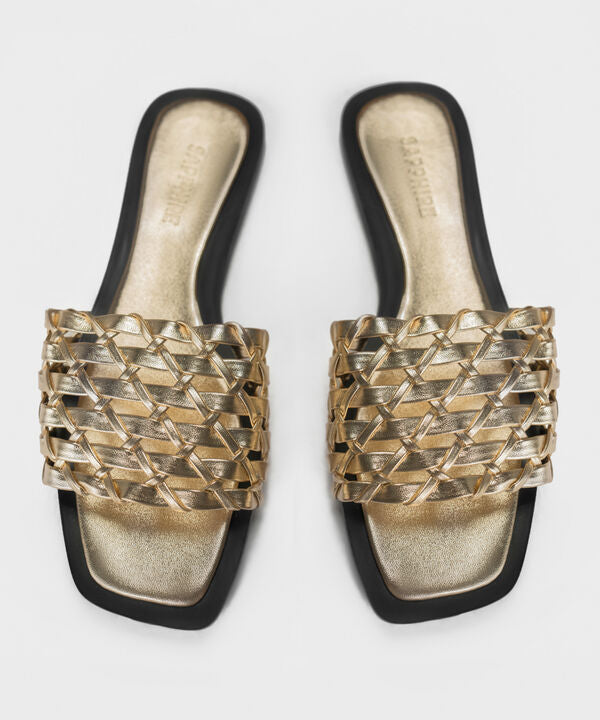 GOLD BRAIDED SANDALS