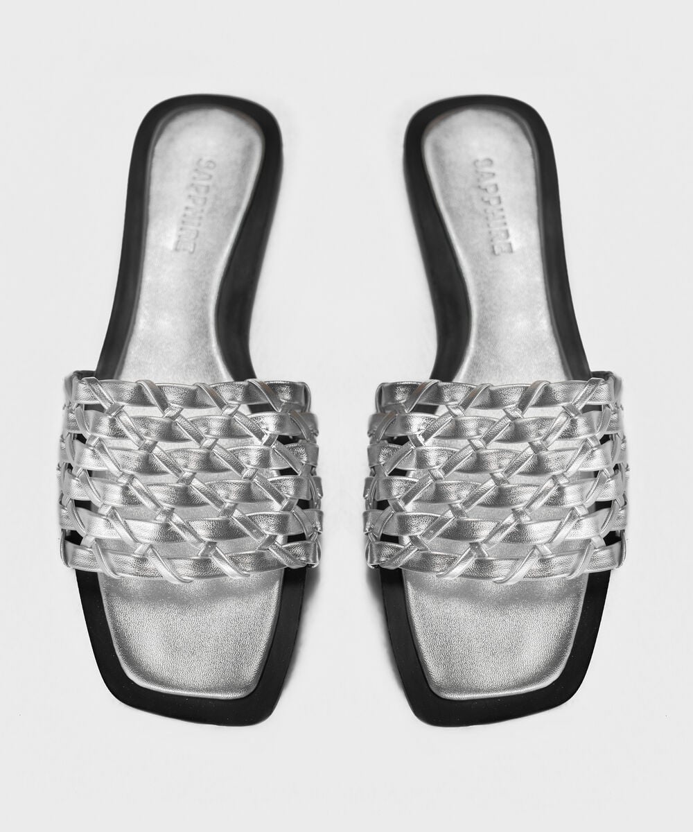 SILVER BRAIDED SANDALS 0000SL260036