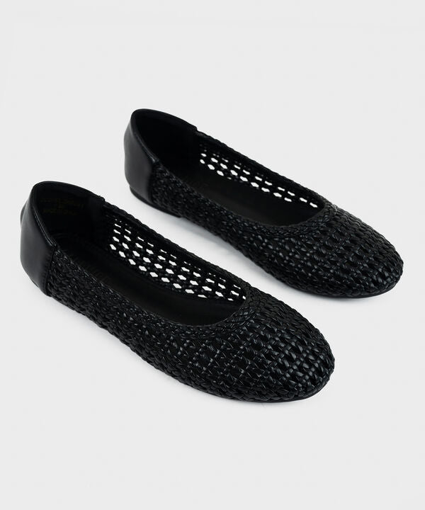Black Knit Ballet Flats