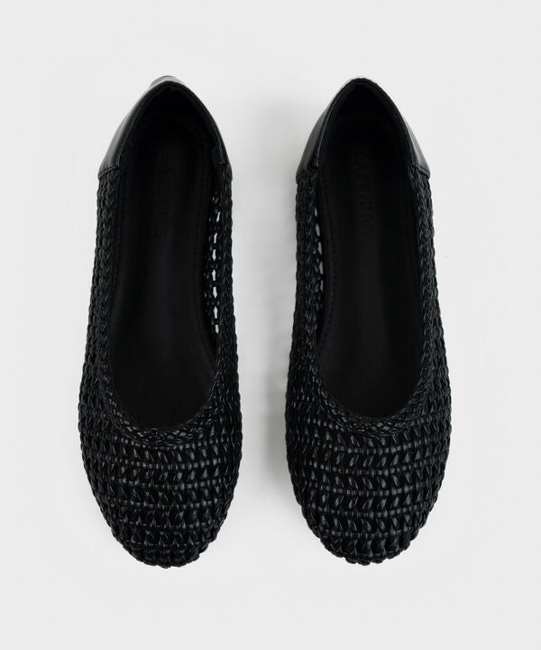Black Knit Ballet Flats