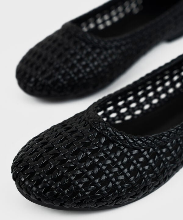 Black Knit Ballet Flats