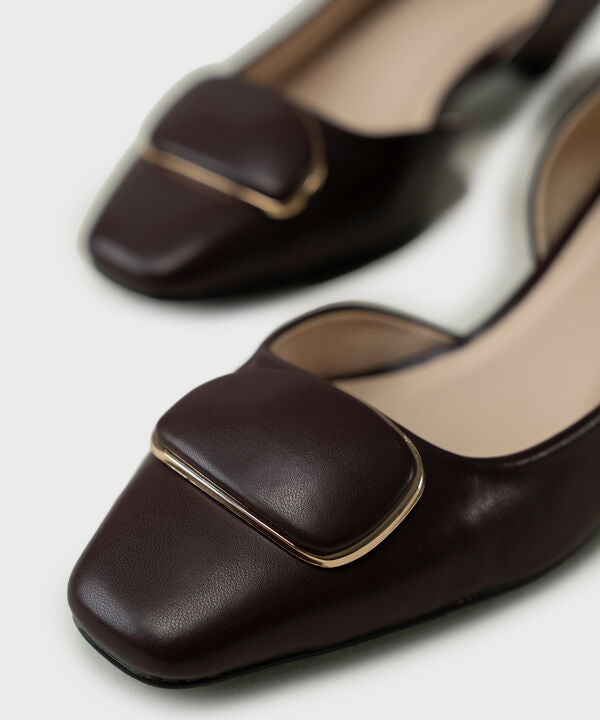 Dark Brown Block Heels
