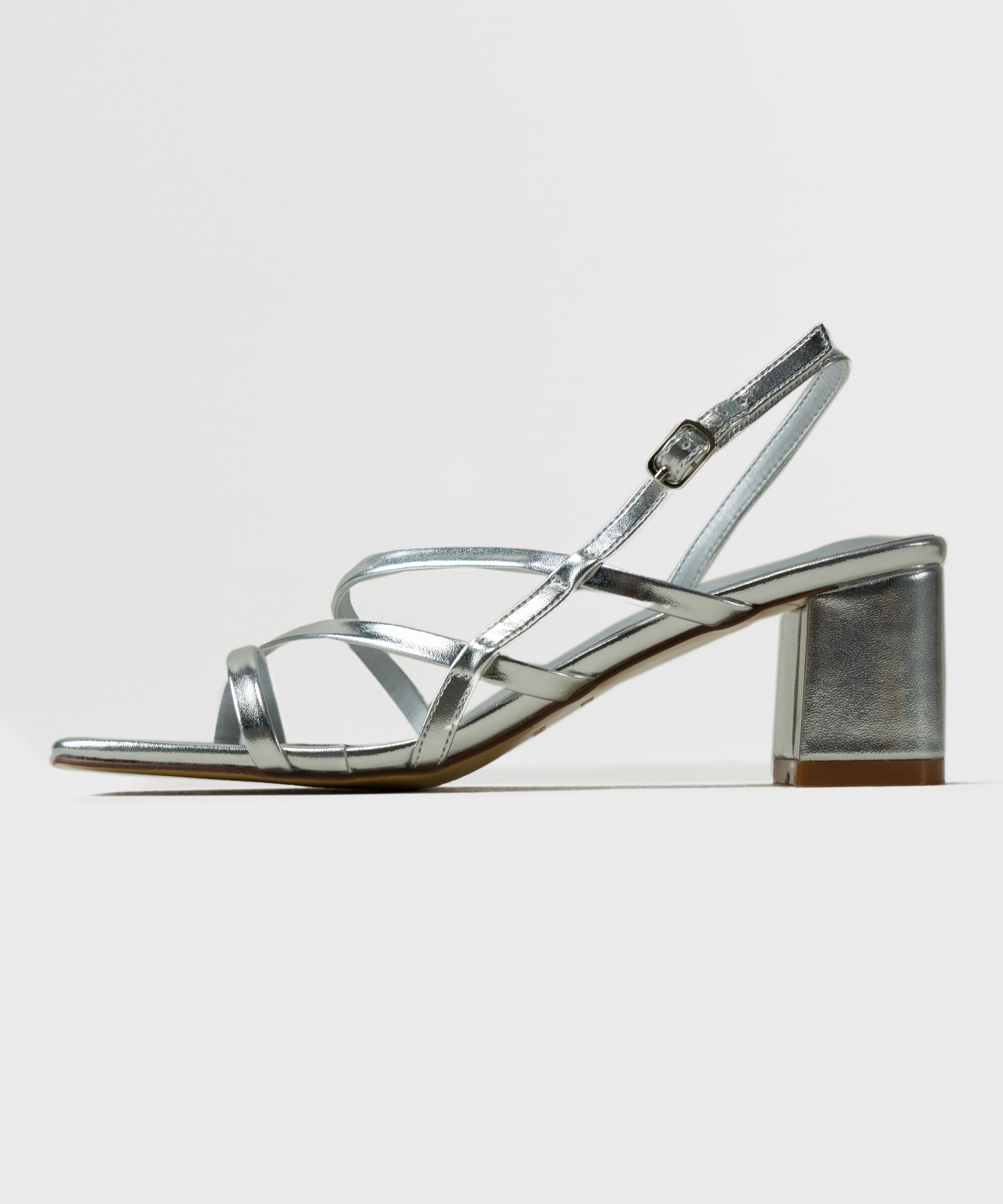 Silver Block Heels