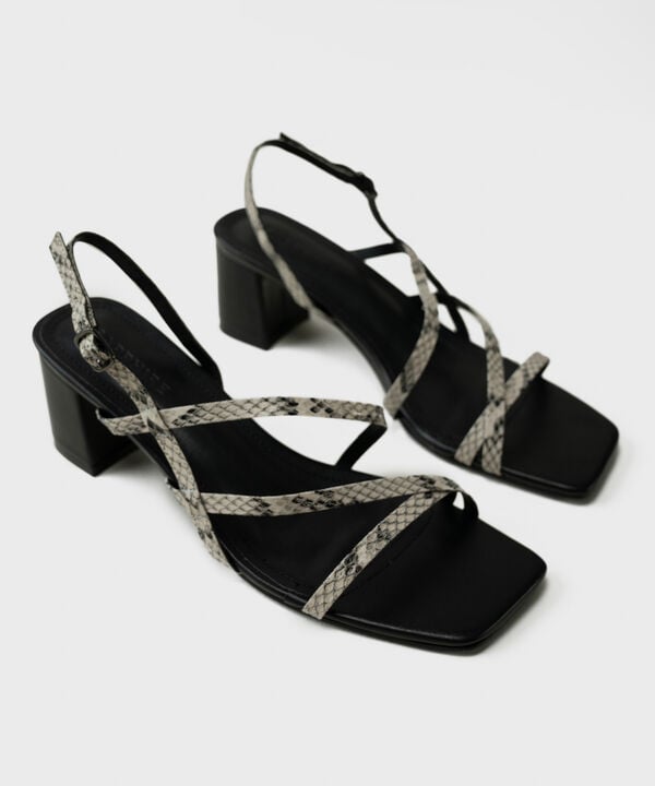 Snake Print Block Heels