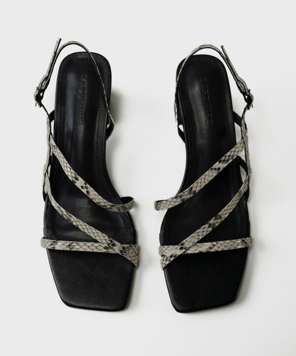 Snake Print Block Heels