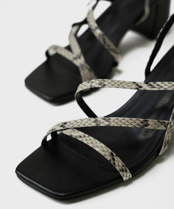 Snake Print Block Heels