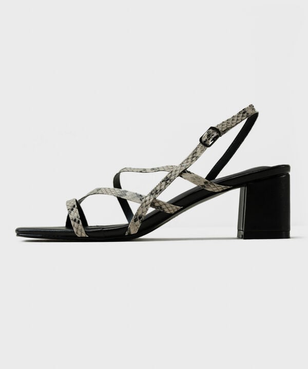Snake Print Block Heels