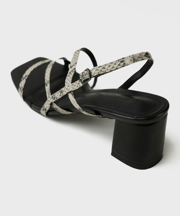 Snake Print Block Heels