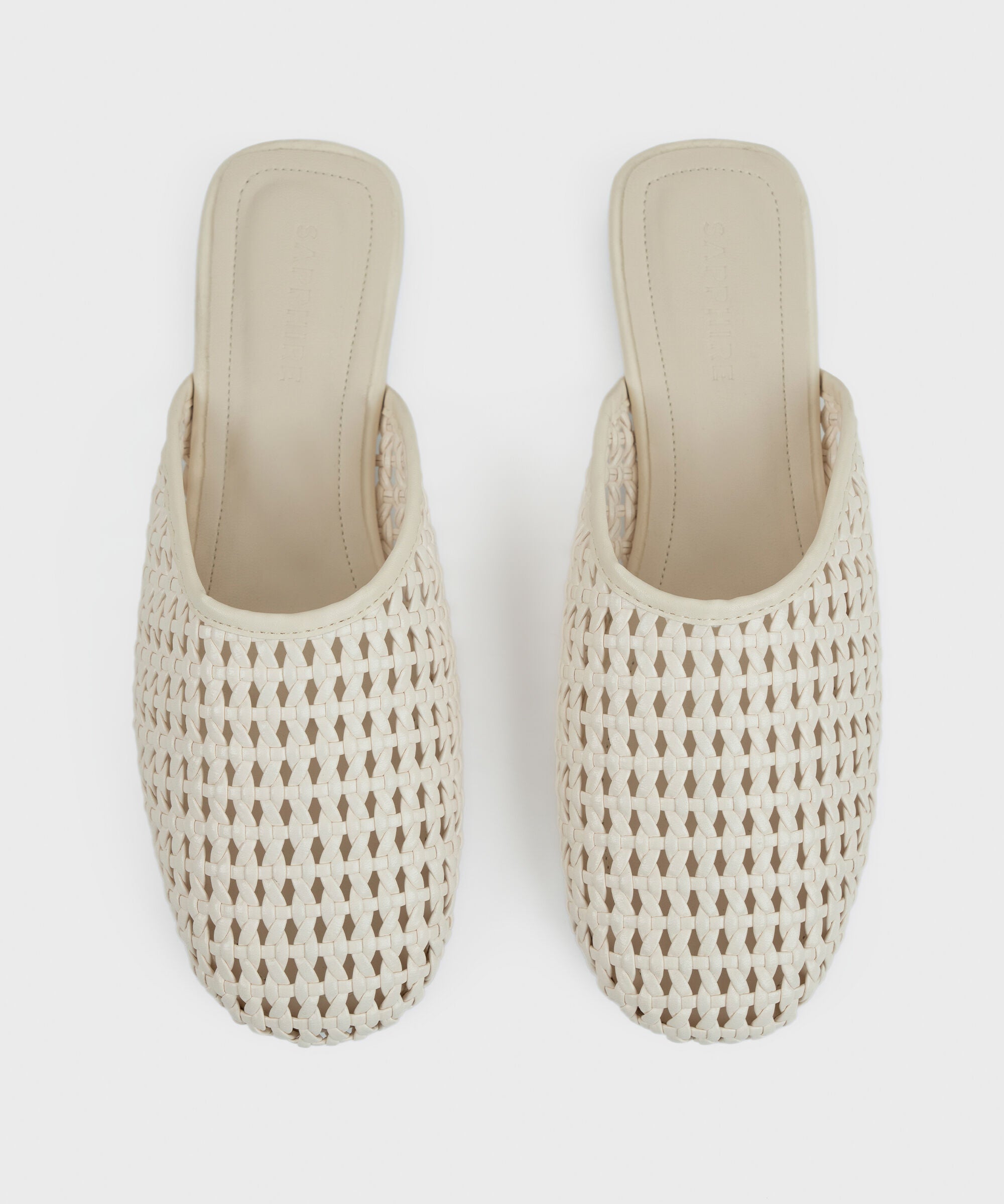 Off White Braided Mules