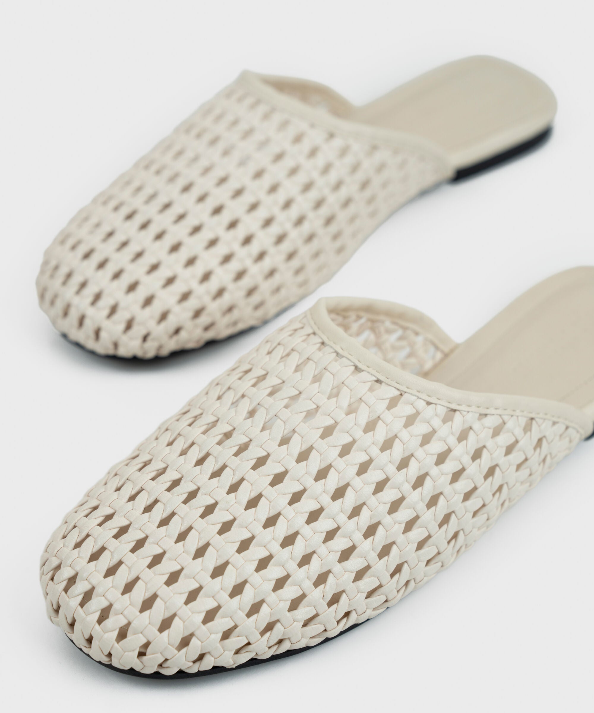 Off White Braided Mules
