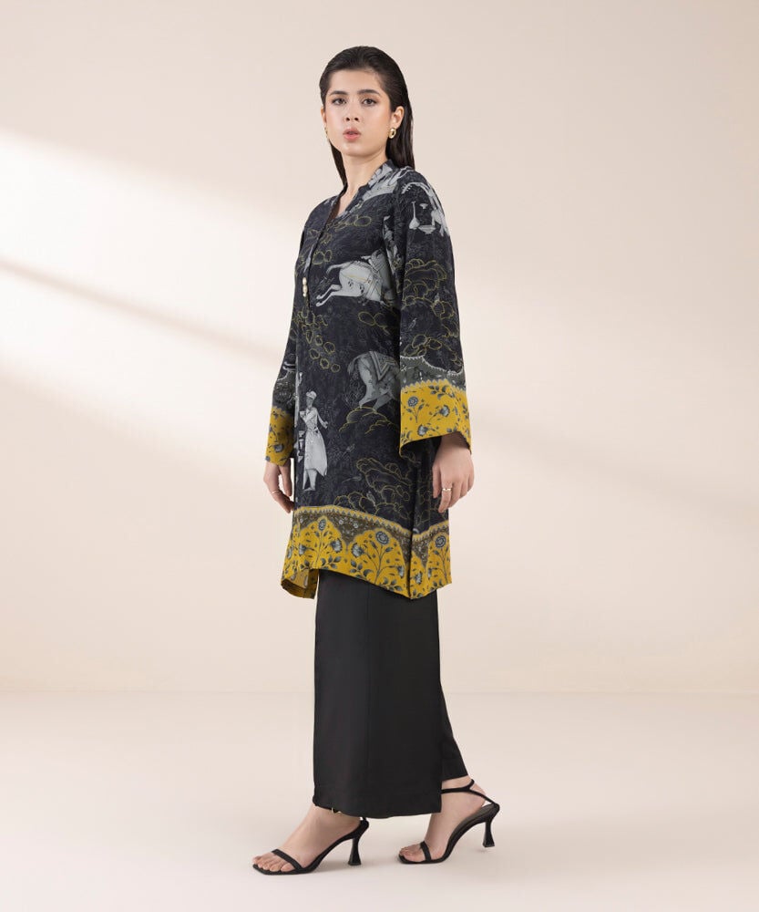 2 Piece - Printed Silk Suit