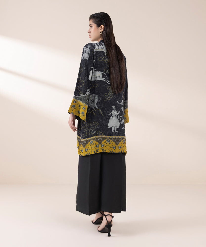 2 Piece - Printed Silk Suit