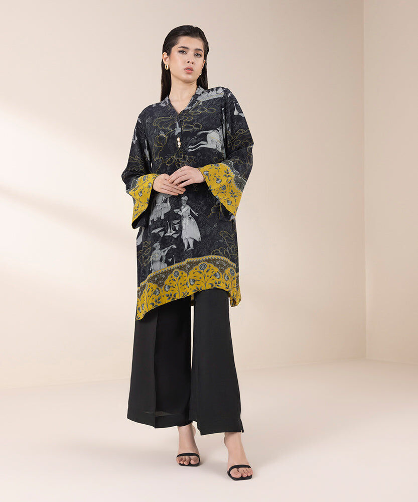 2 Piece - Printed Silk Suit