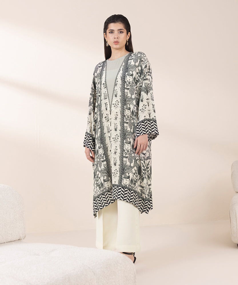 2 Piece - Printed Silk Suit