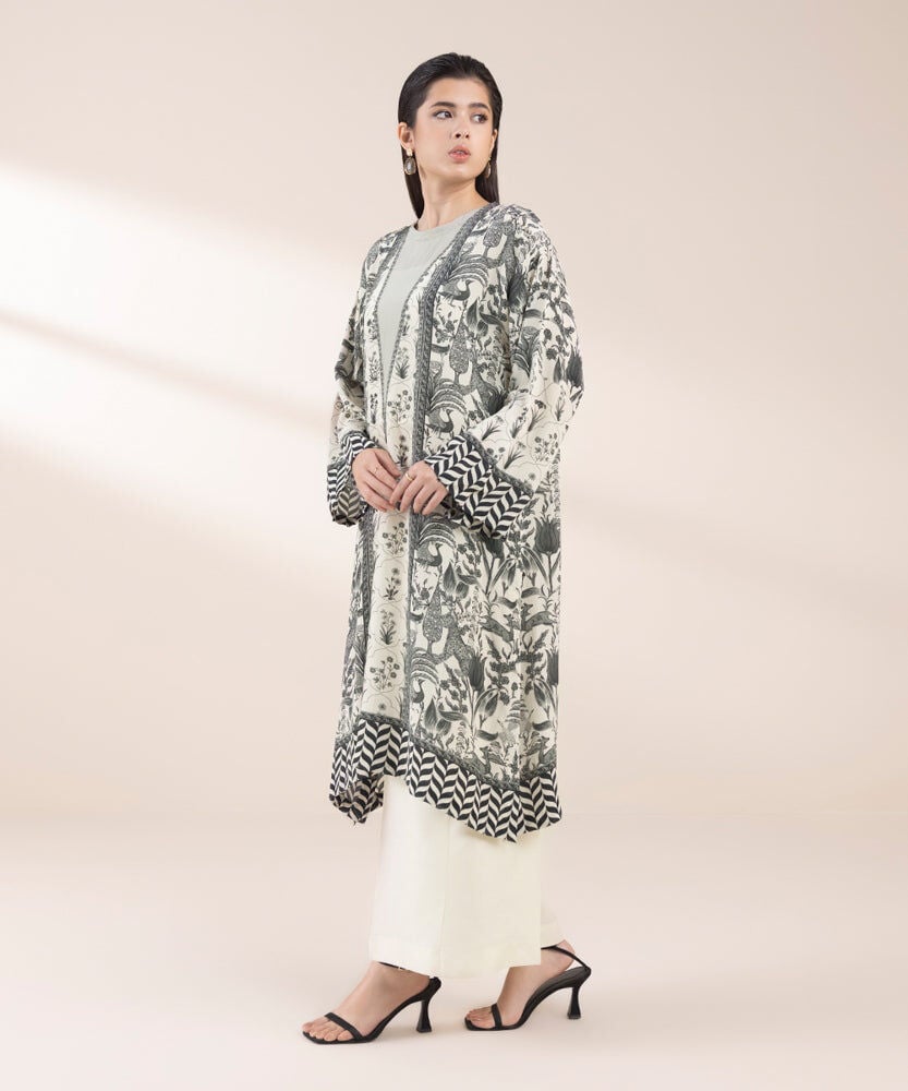 2 Piece - Printed Silk Suit
