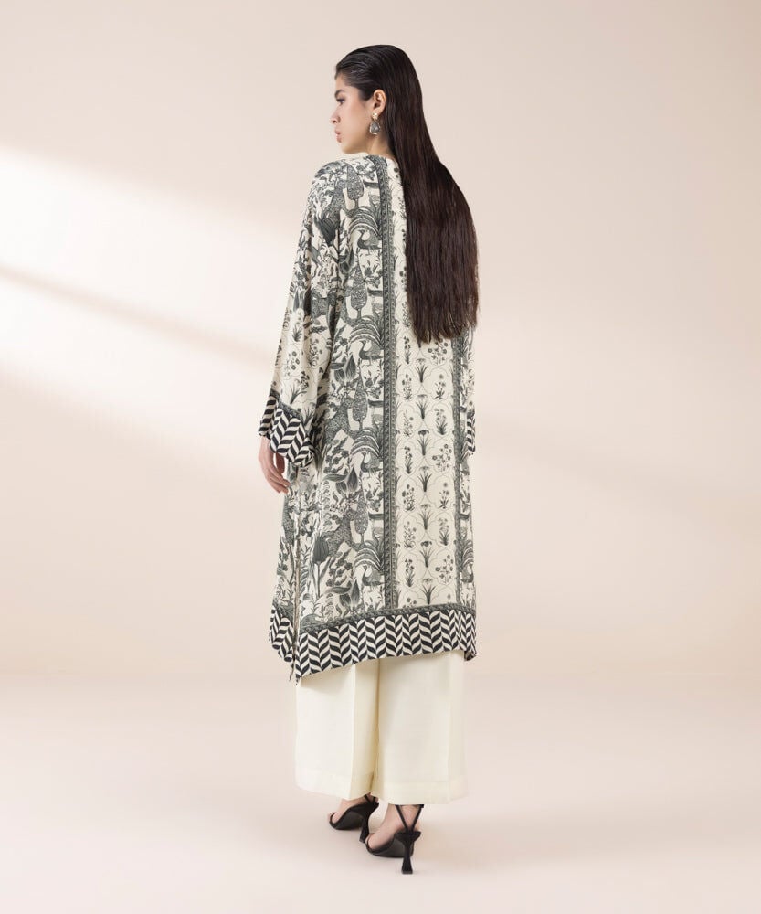 2 Piece - Printed Silk Suit