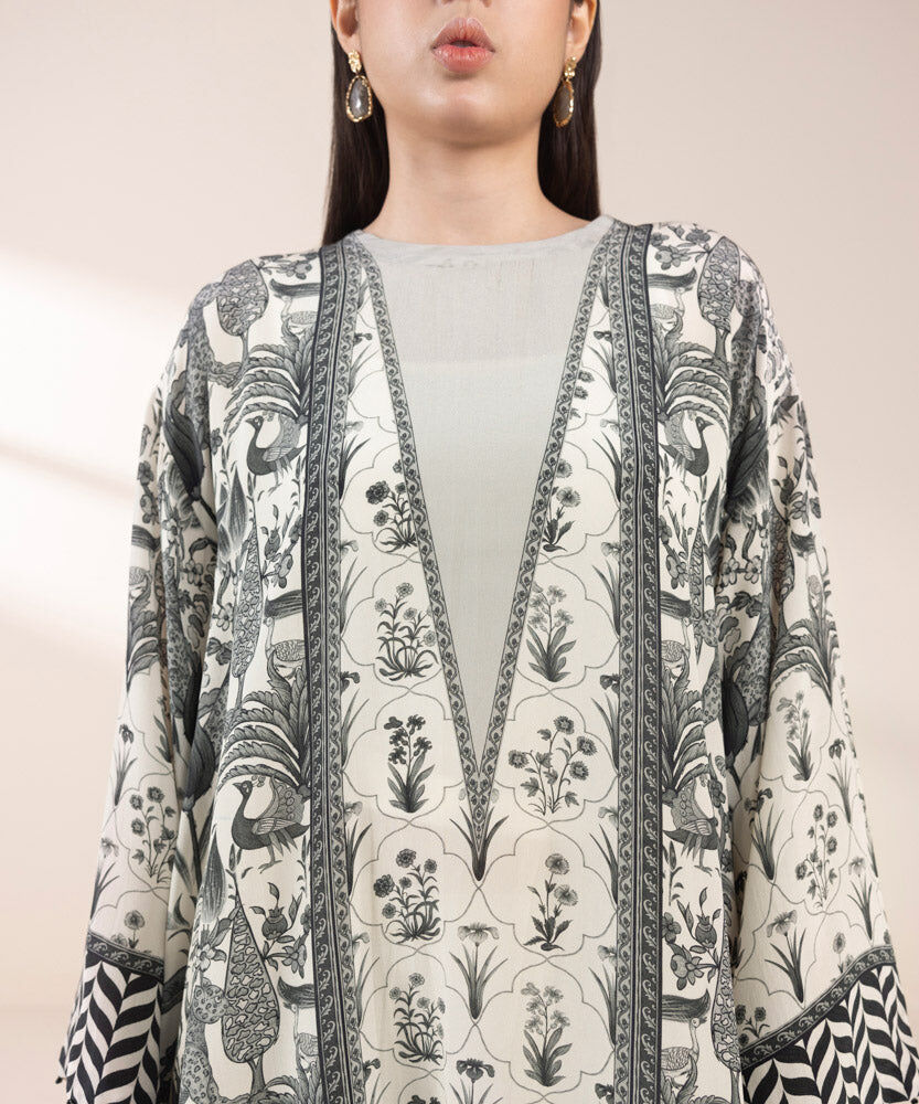 2 Piece - Printed Silk Suit