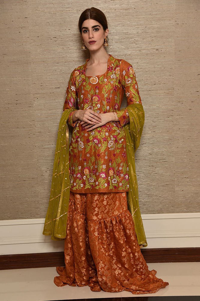Orange richness with Modern Styling | Ansab Jahangir