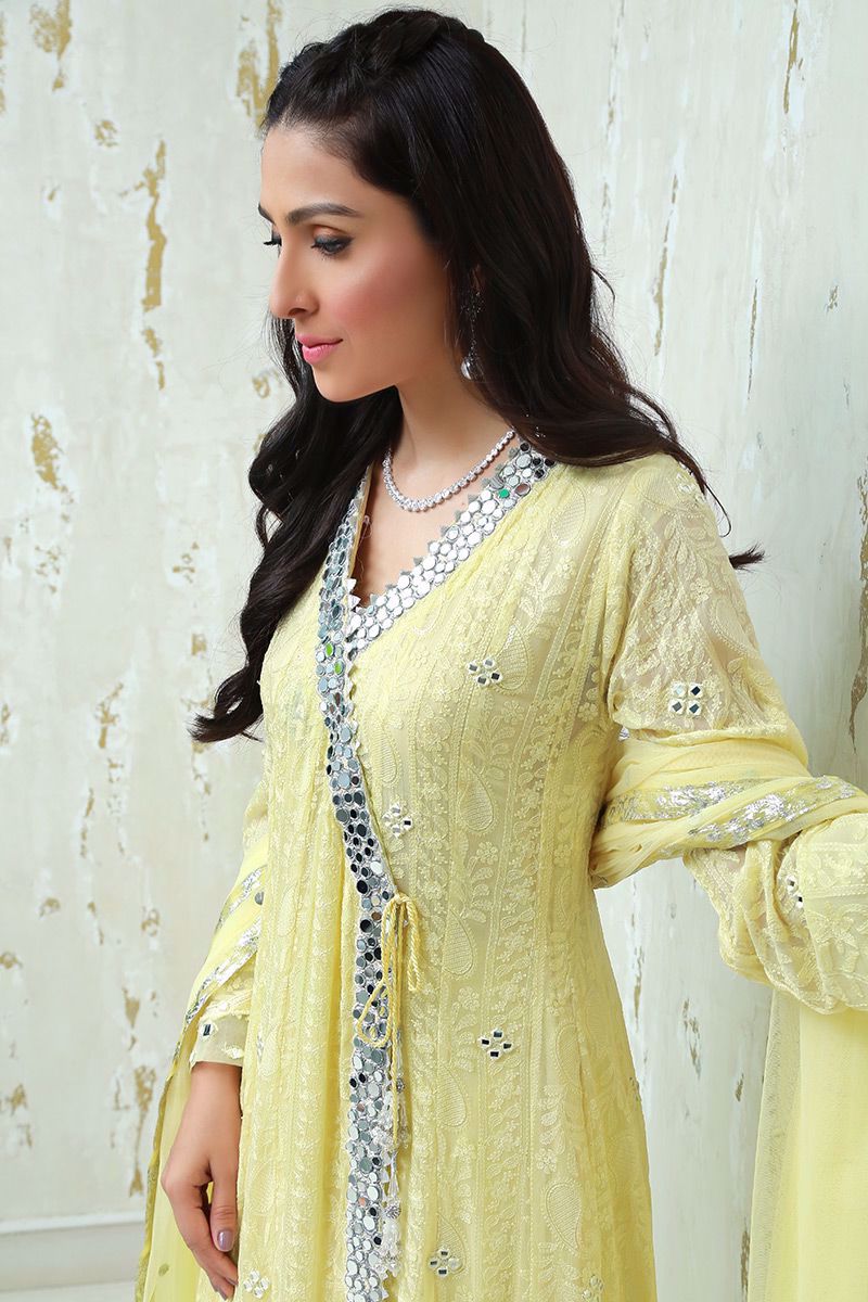 Lemon infusion Kalidaar and Dupatta With Pants