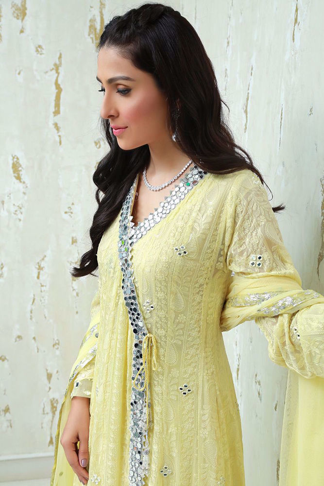 Lemon infusion Kalidaar and Dupatta With Pants