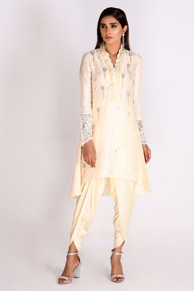 Ivory Raw Silk Top