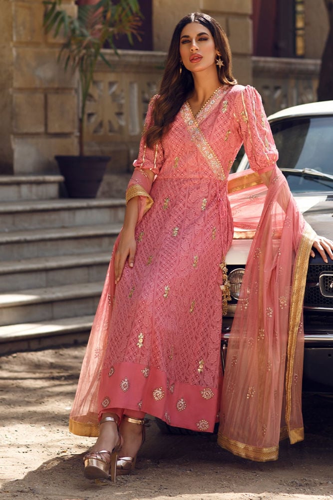 Lotus Angarkha and Dupatta With Pants