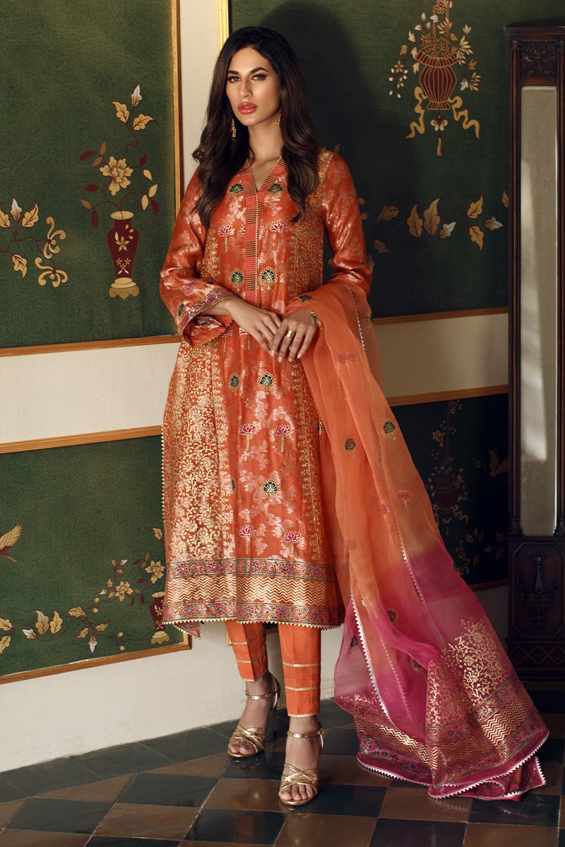Pearl drop Shirt and Dupatta With Pants