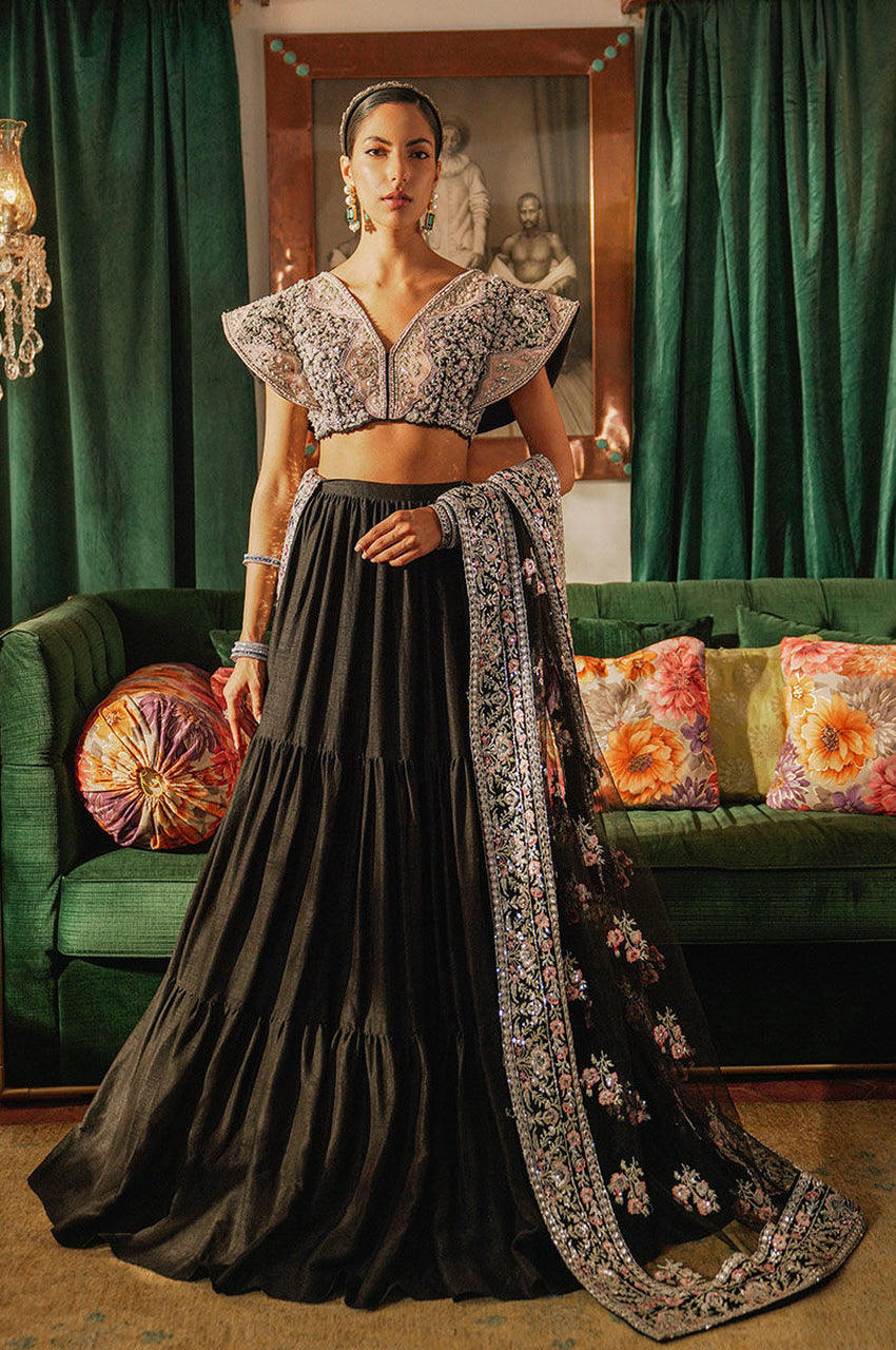 Black Frost - Lehnga, Blouse & Chaddar