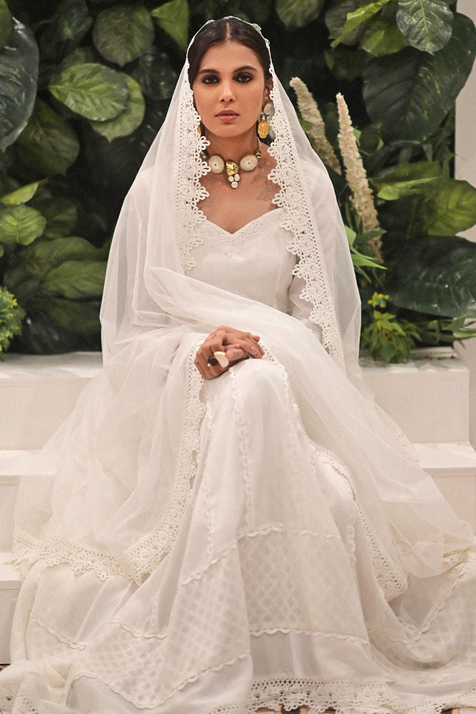 Whisper white Kalidaar and Dupatta With Pants
