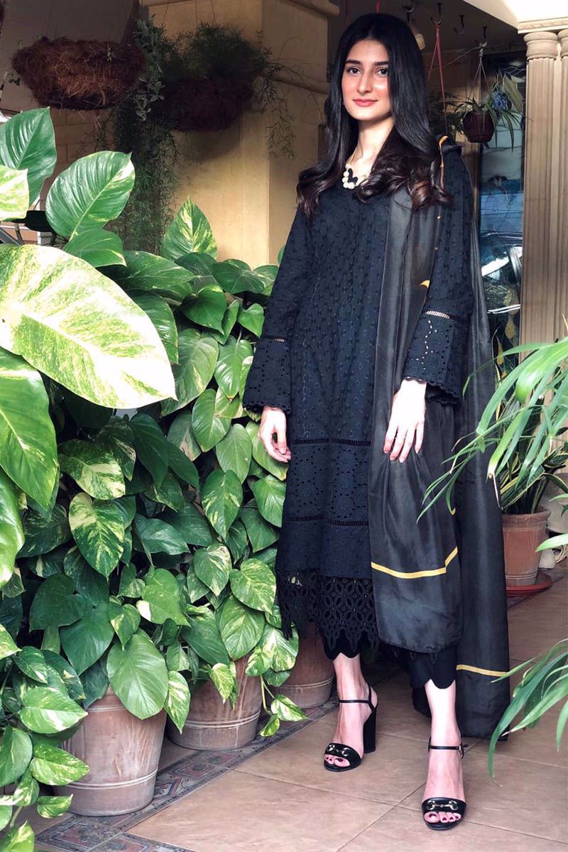 Midnight Melody Black Shirt and Dupatta With Pants