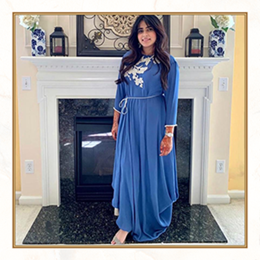 Inaya opts for Celestial teal from our luxury pret collection this Eid