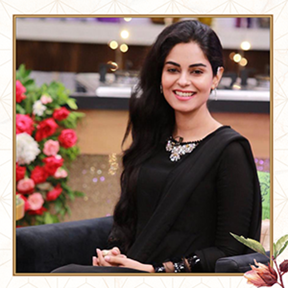 Amar Khan spotted on morning show donning this exquisite Rozina Munib ensemble