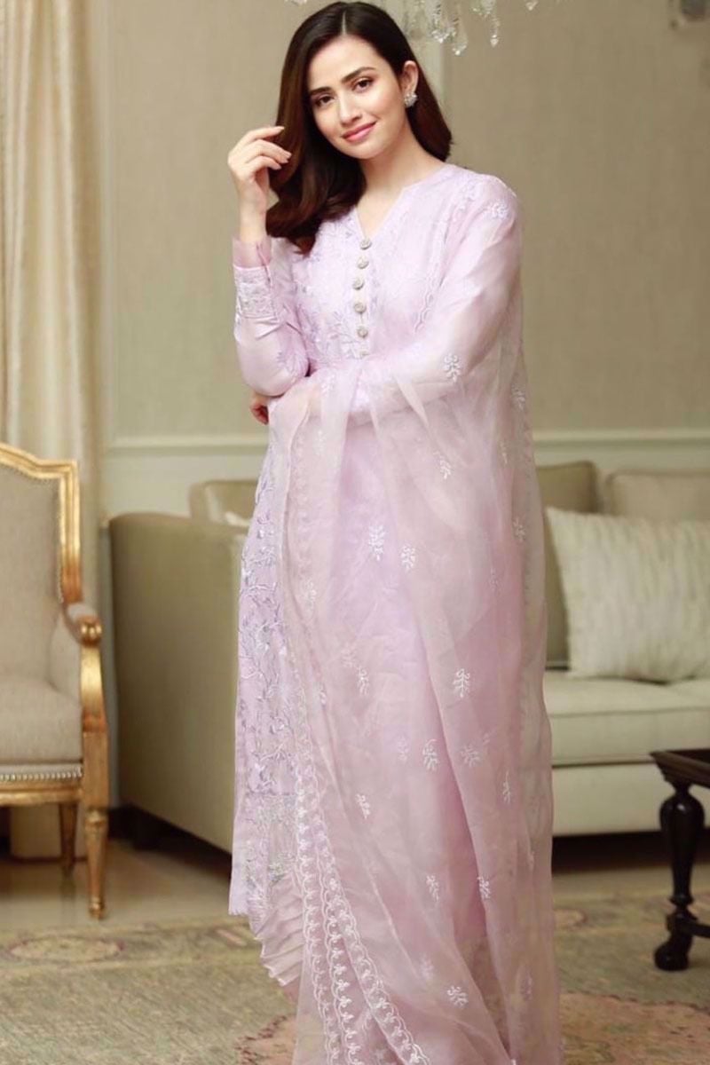 Lavender bunches Shirt and Dupatta With Pants