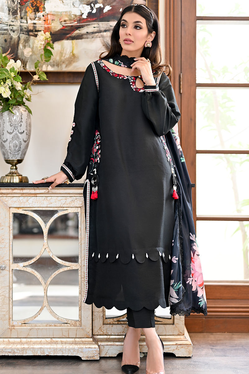 Palawan Black Raw Silk