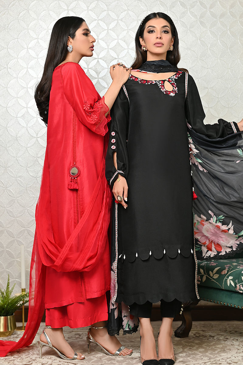 Palawan Black Raw Silk