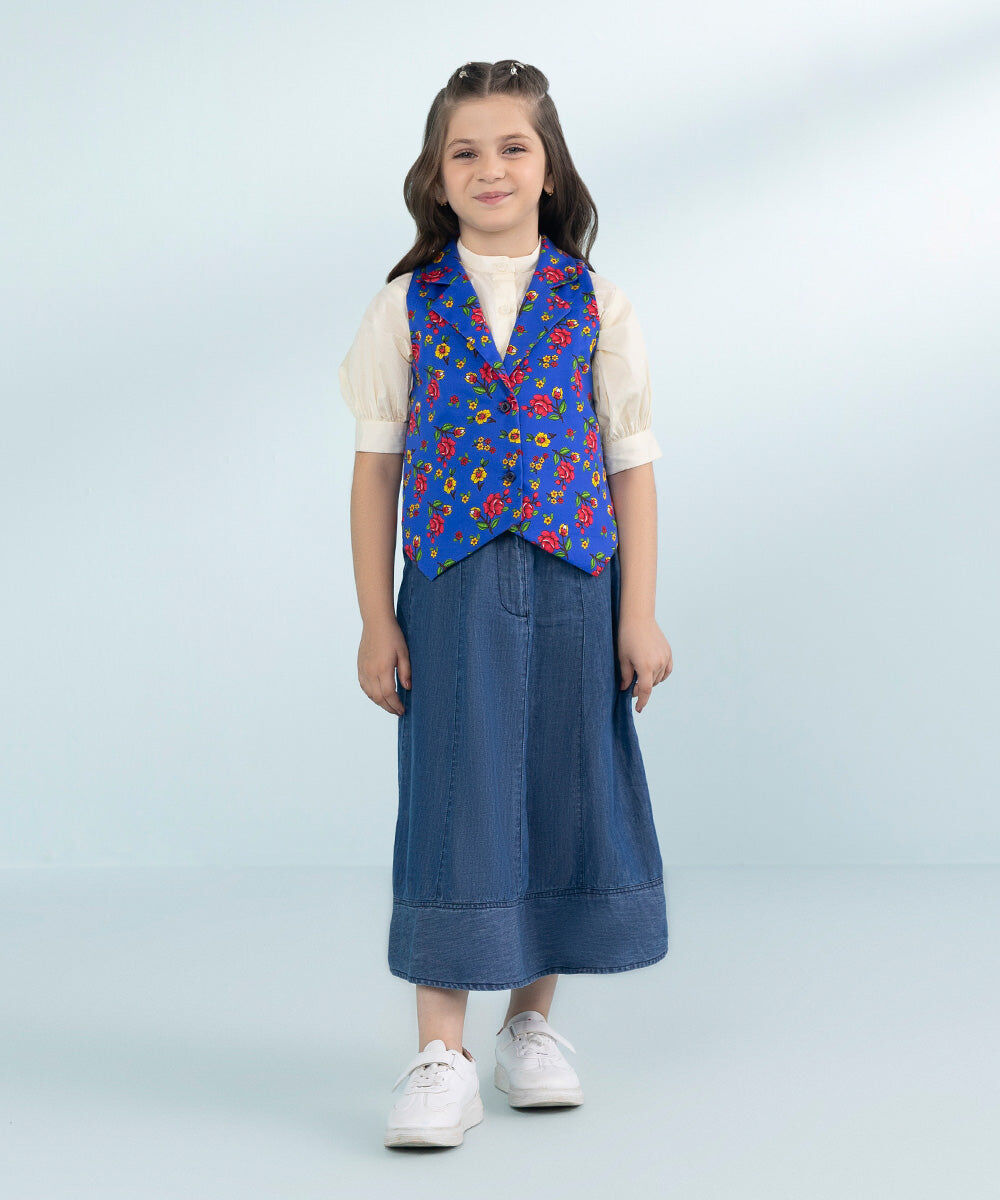 Printed Cotton Satin Waistcoat