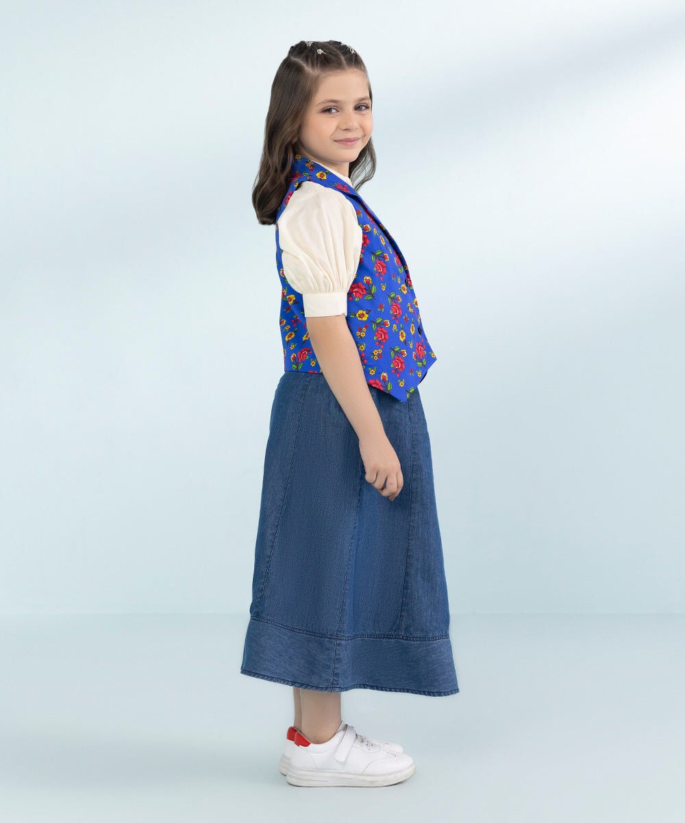 Printed Cotton Satin Waistcoat
