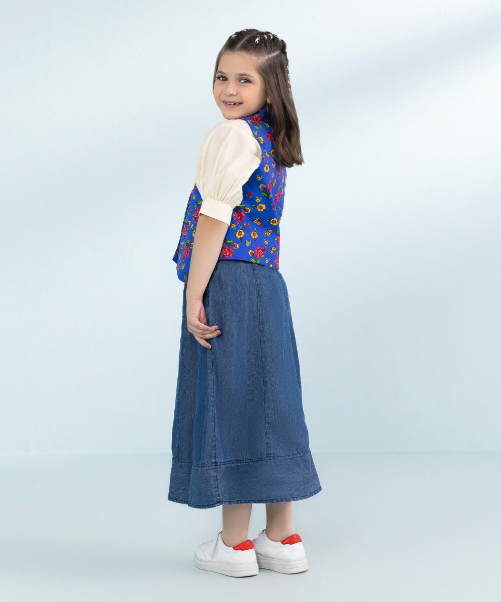 Printed Cotton Satin Waistcoat